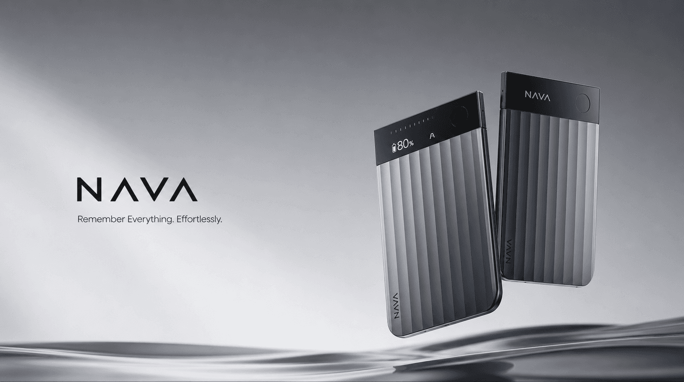 Nava industrial design study with a ribbed pocket-sized enclosure